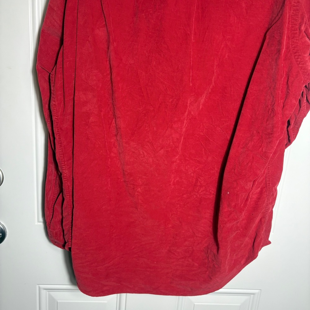 Polo Ralph Lauren Mens Red Corduroy Button Down Shirt The Blake M Long Sleeve - Picture 8 of 12